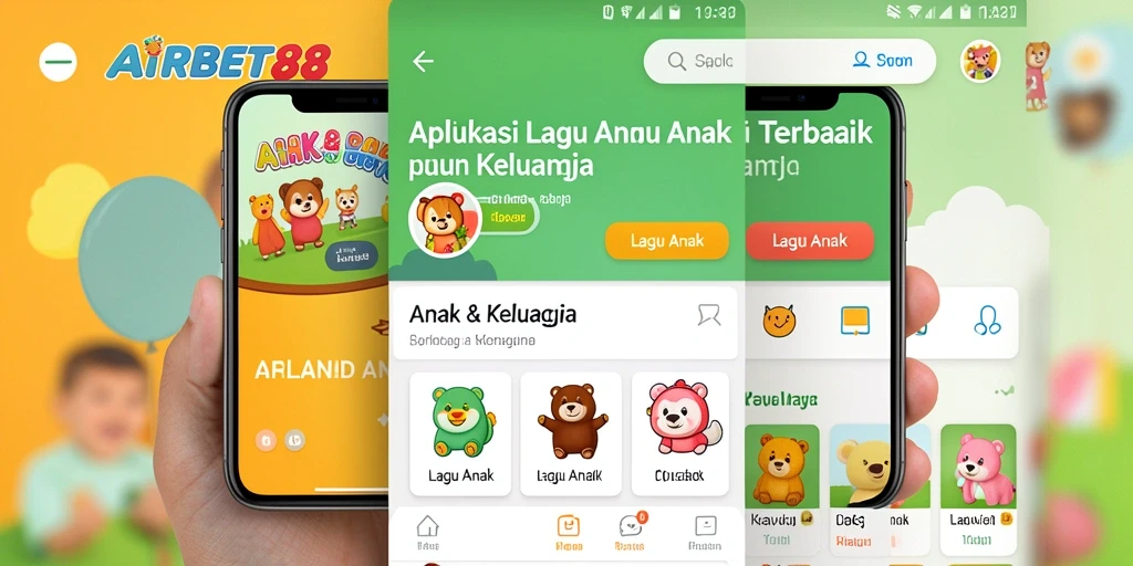 Antarmuka AIRBET88 dengan lagu anak yang ceria dan interaktif.