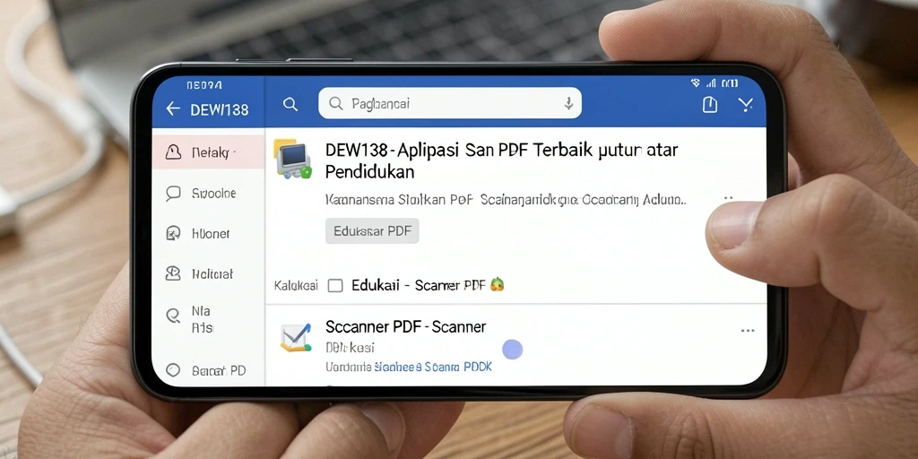 Antarmuka DEWI138 saat menggunakan fitur Scanner PDF.