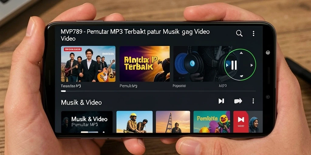 Antarmuka menarik MVP789 untuk pemutar MP3 yang mudah digunakan.