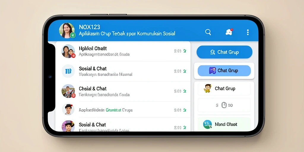 Antarmuka pengguna NOX123 yang intuitif untuk Chat Grup.