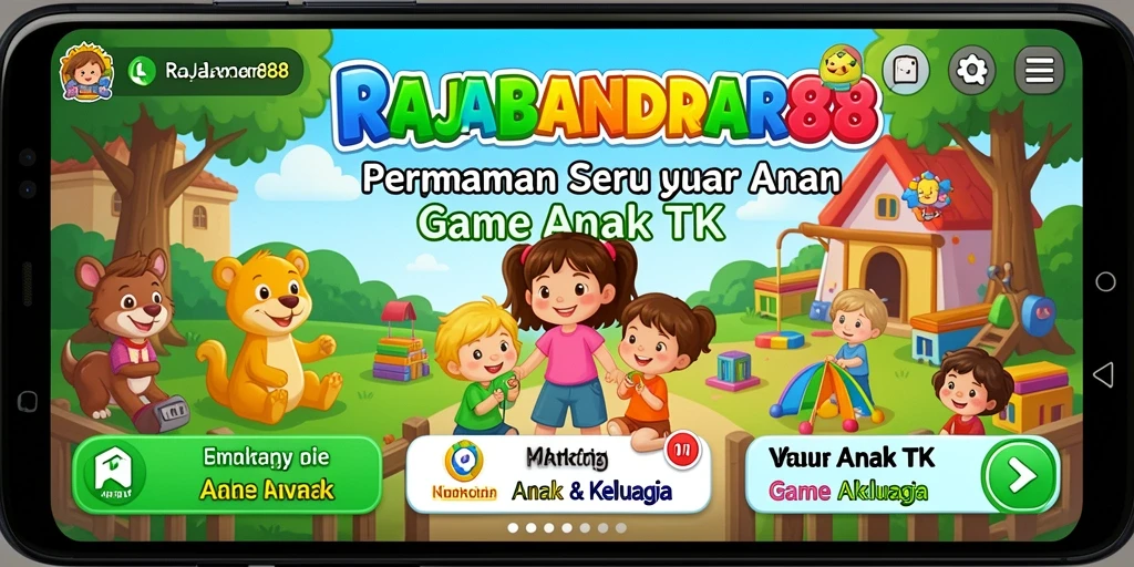 Antarmuka menarik dari aplikasi Game Anak TK RAJABANDAR88.