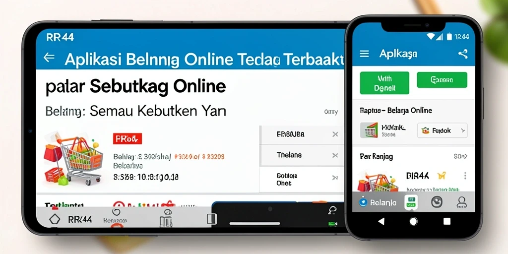 Tampilan antarmuka aplikasi RR44 dengan fitur belanja online yang menarik.